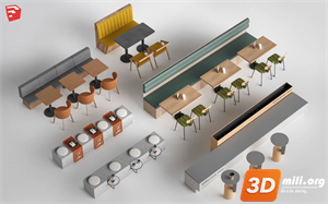 Cafe Furniture Skp Files 